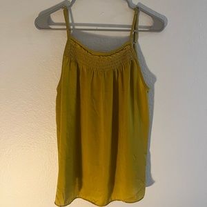 Anthropologie mustard silk top